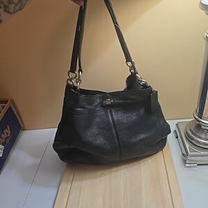 Coach Black Leather Shoulder Bag